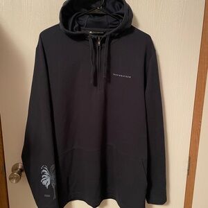 Travis Mathew Out Of Pocket Hooded Lightweight Quarter Zip Mens SZ XL
